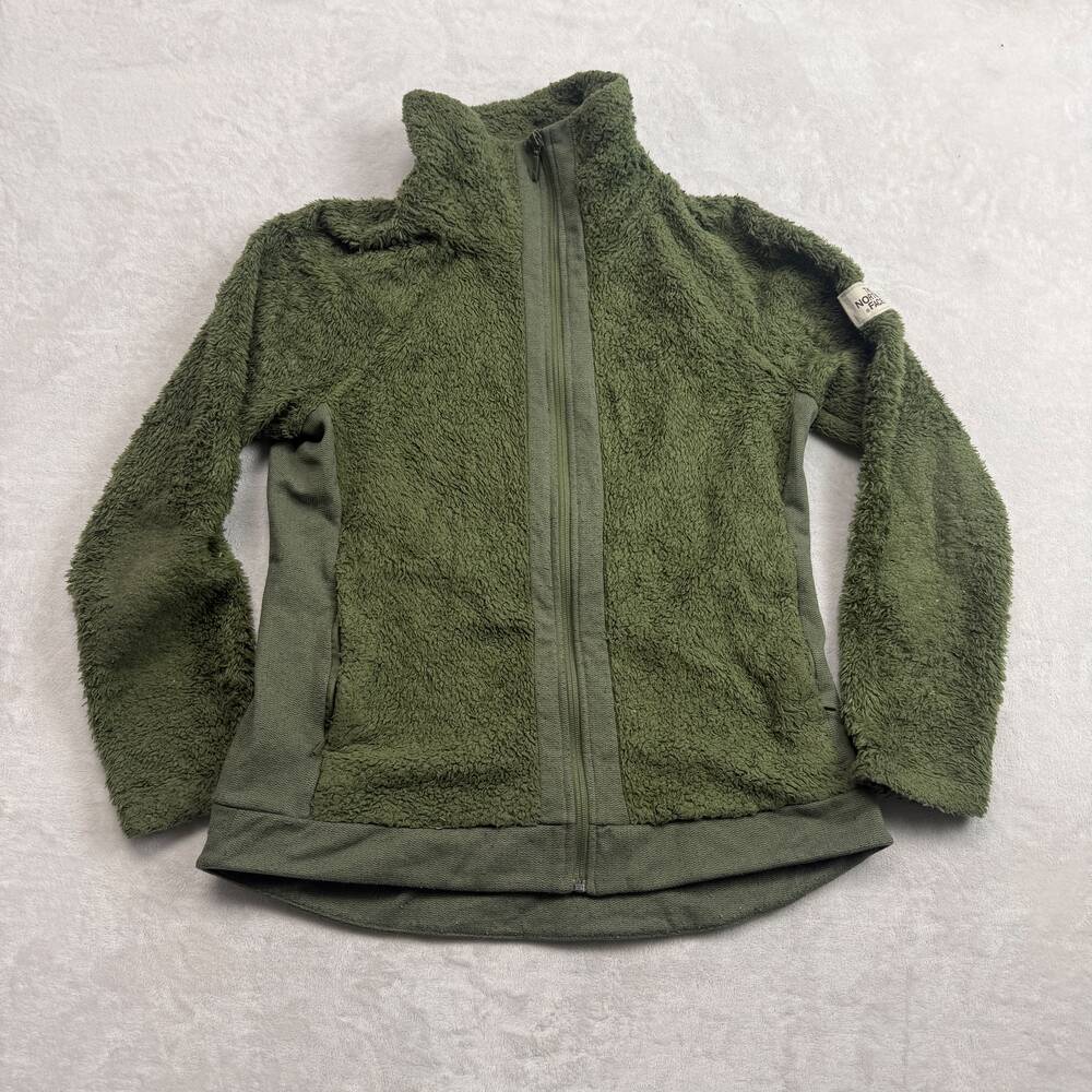 The North Face Women's Green Full Zip High Pile Fleece Jacket Size M Sherpa